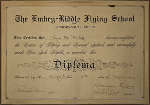 The first Embry-Riddle Diploma