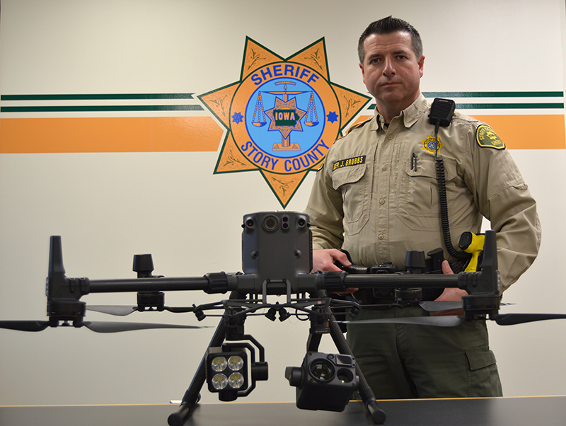 Deputy Jason Grubbs poses with a drone