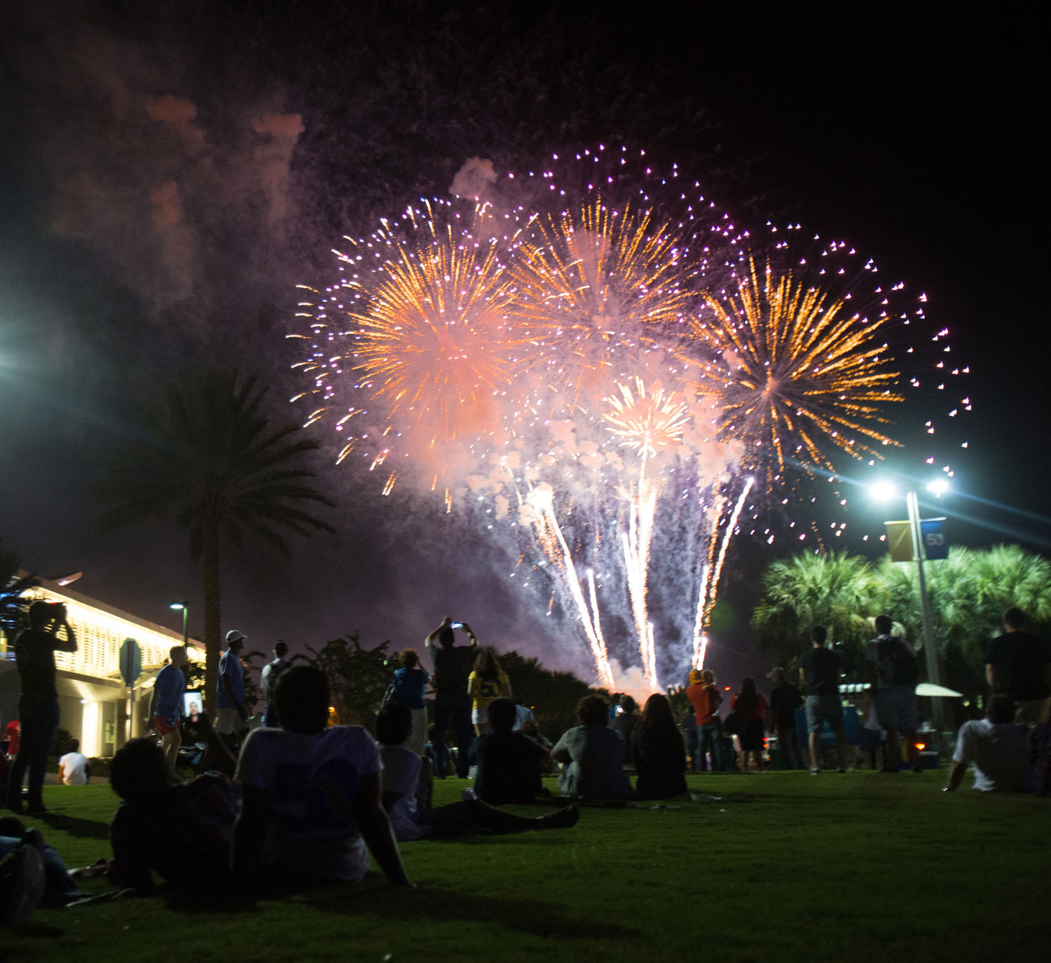Fireworks were launched from the baseball diamond. (David Massey photo)