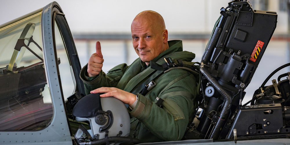Lt. Gen. Ingo Gerhartz in a fighter jet