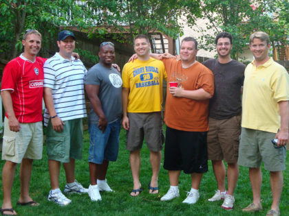 The Guys standing together at the first Guys Weekend in 2009.