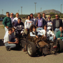 Students around a car they made.