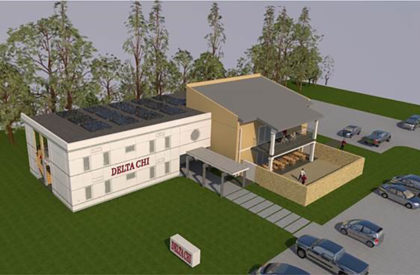 A rendering of the new Delta Chi house adjacent to the Daytona Beach Campus' Chanute Complex.