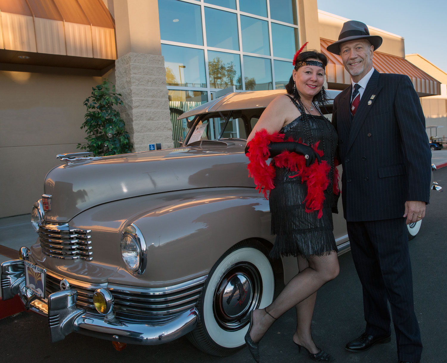 Sarah Nilsson, assistant professor of law, and her husband, Bob Wilson, at the 1920s-themed 90th Anniversary Celebration. (David Massey photo)