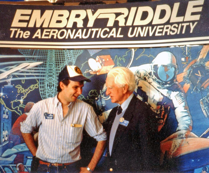 Wes Oleszewski pictured with Embry-Riddle founder John Paul Riddle