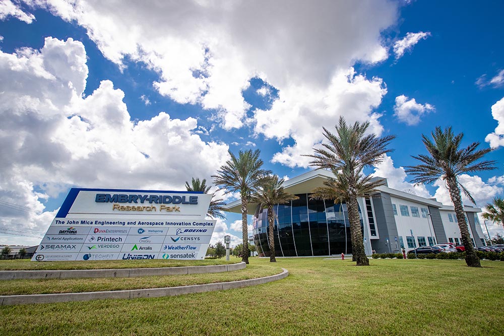Embry-Riddle Micaplex building and sign