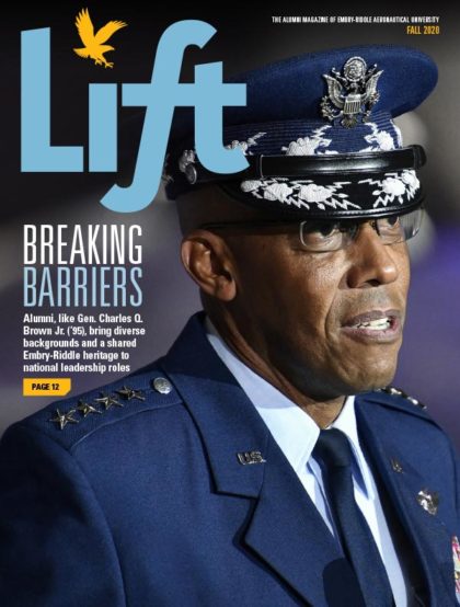 Cover of the fall/winter 2020 issue of Lift, with Gen. Charles Q. Brown pictured.