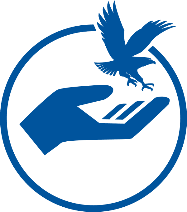 Logo depicting the Embry-Riddle eagle landing on an open hand.