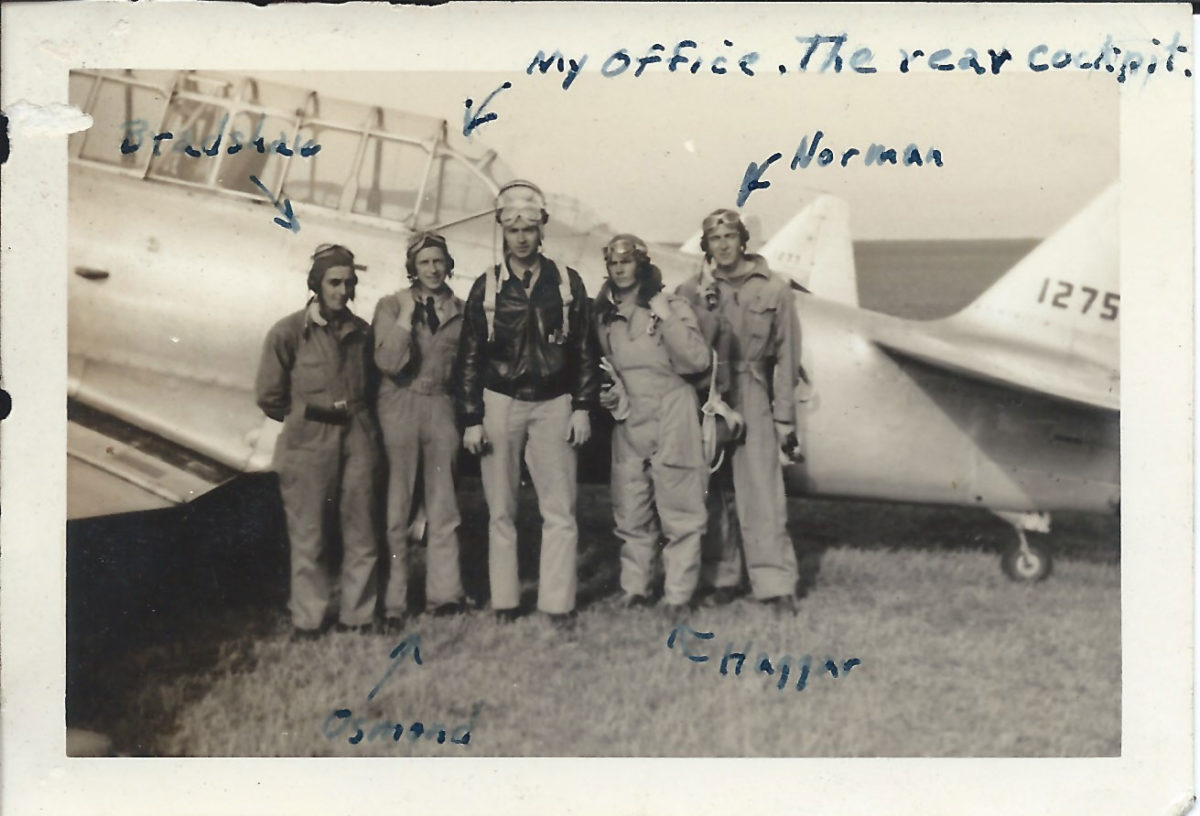Frederick Brittain with a group of his BFTS flight students.