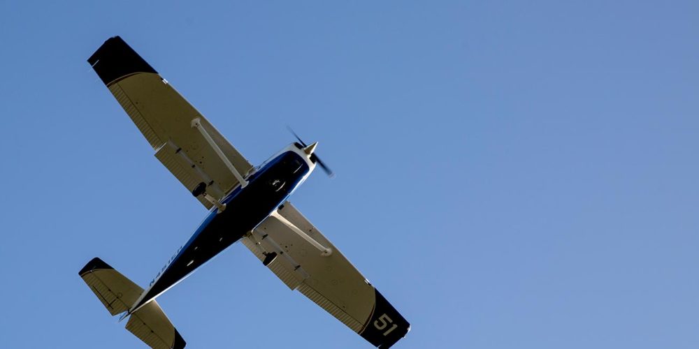 ERAU Cessna flying overhead